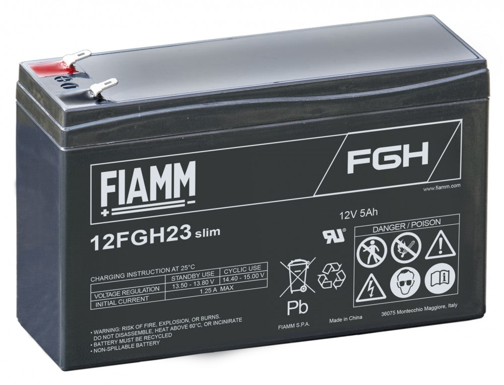 FIAMM AGM Batteri 12V 6AH 151x52x99 - HR1224V - SLIM - Image 1