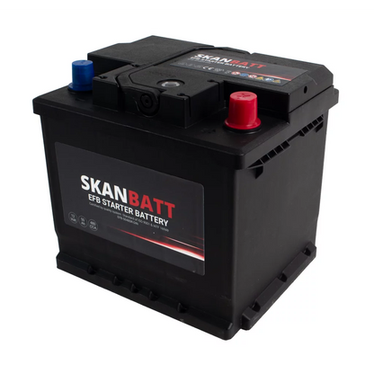 SKANBATT EFB Startbatteri 12V 50AH 480CCA (207x175x190mm) +R