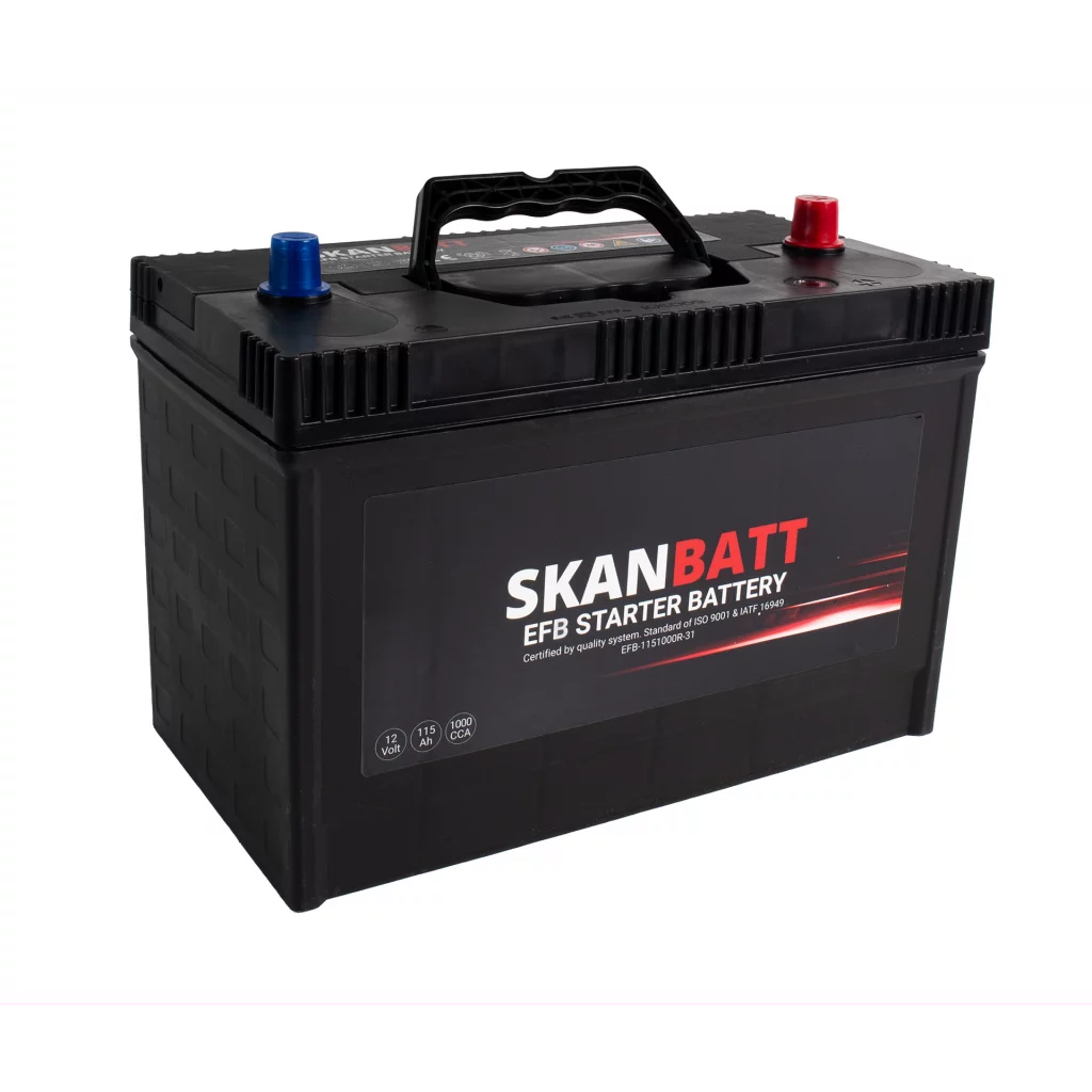 SKANBATT EFB Startbatteri 12V 115AH 1000CCA (330x173x239mm) +R