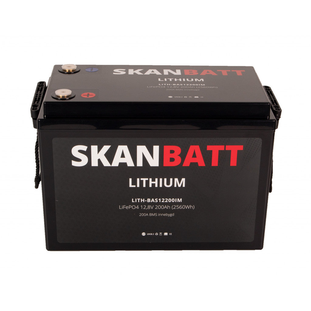 Skanbatt Lithium Batteri 12V 200Ah 200A Bms (345X190X245Mm)