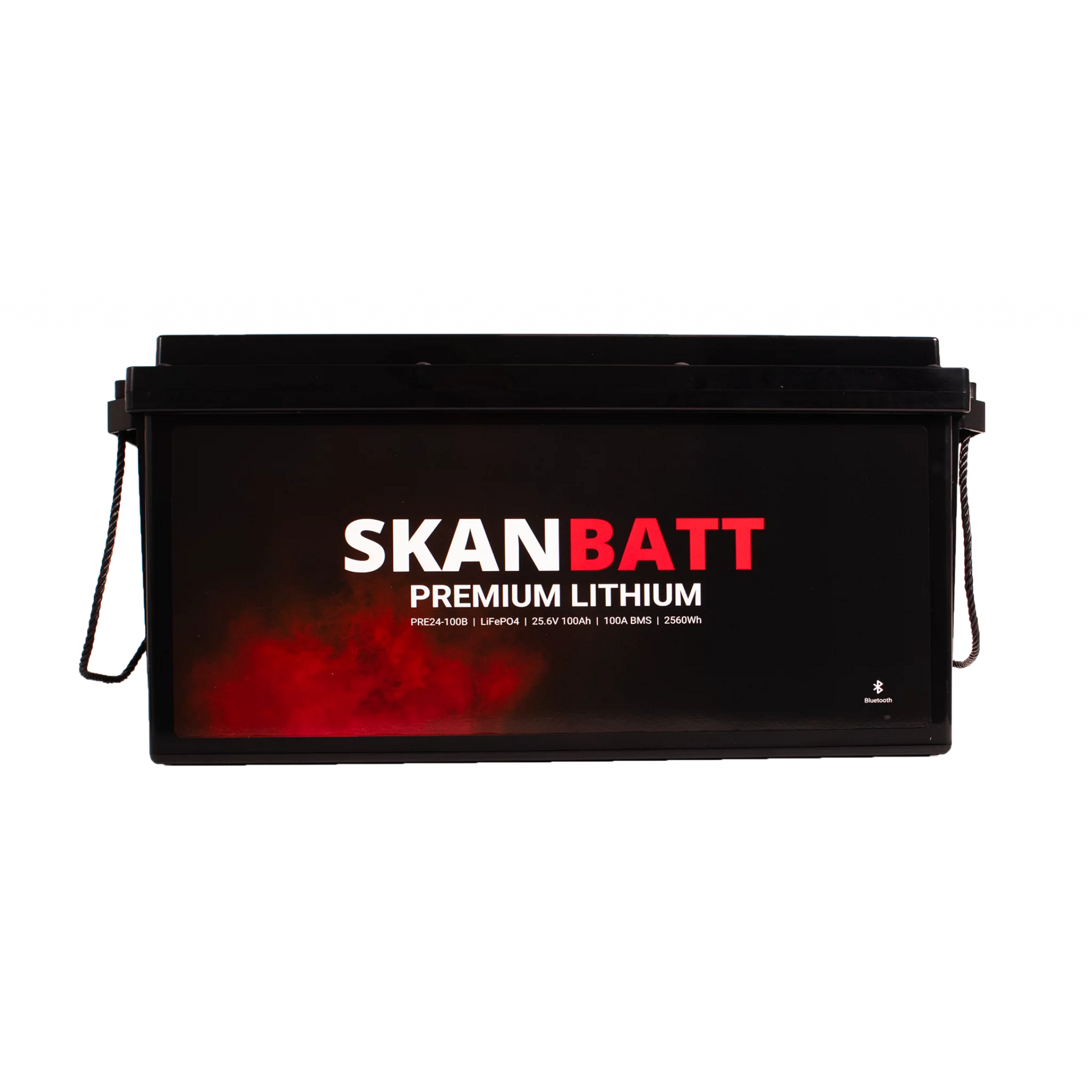 SKANBATT Premium Lithium - 24V 100Ah 100A BMS - 502x186x242mm - Bluetooth - 8 Års garanti