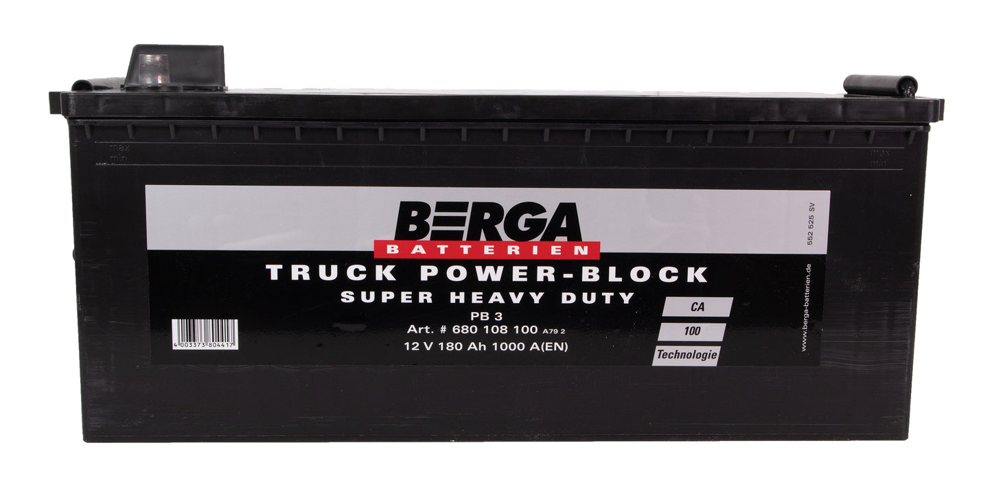 BERGA Truck Power Block 12V 180AH 1000CCA label detail