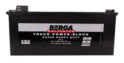 BERGA Truck Power Block 12V 180AH 1000CCA label detail