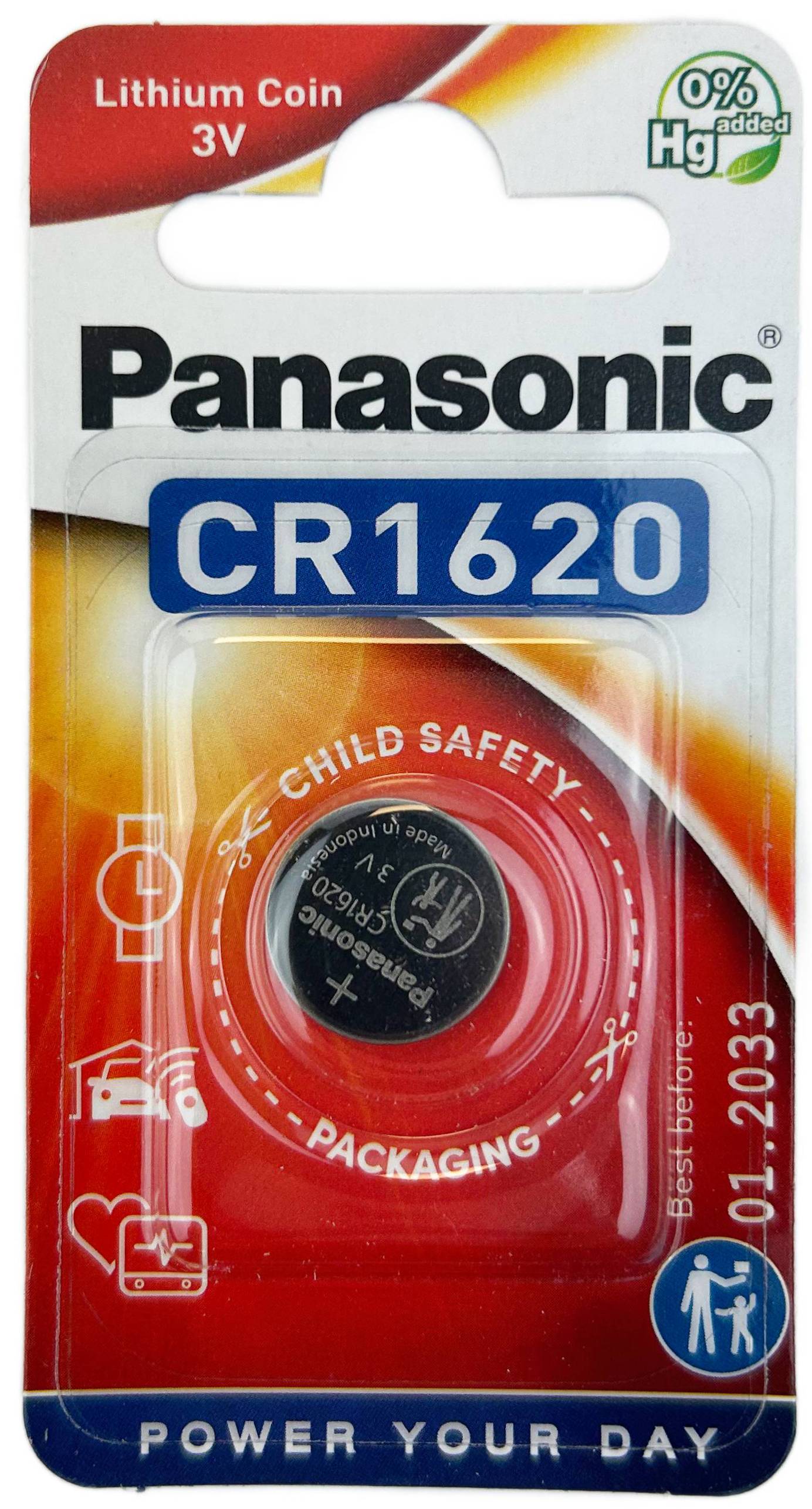 PANASONIC Knappcellsbatteri CR1620 3V 1-pack