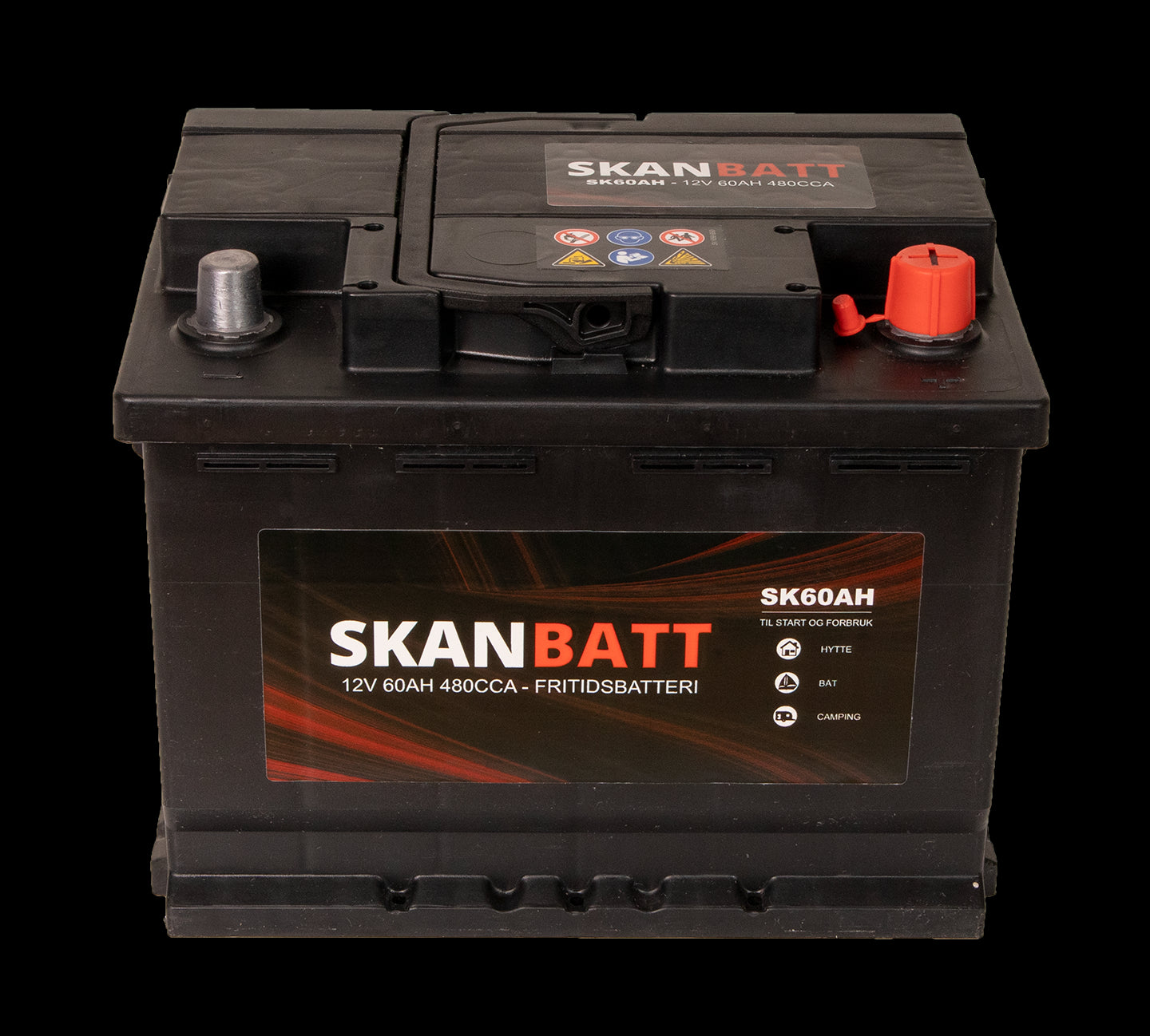 SKANBATT Fritidsbatteri 12V 60AH 480CCA (242x175x190/190mm) +høyre - Image 4