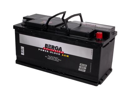 Berga Power Block Agm 12V 105Ah 950Cca label detail