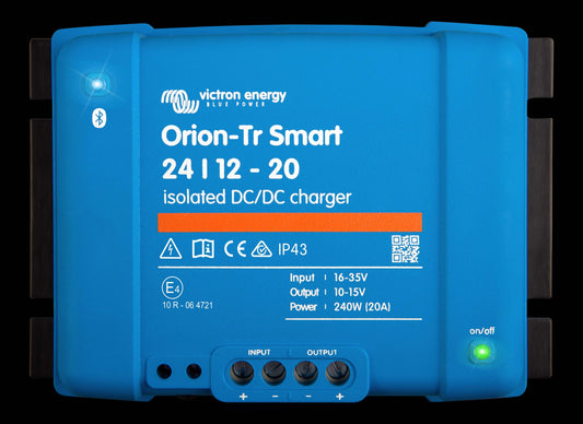 Victron Orion-Tr Smart isolert DC-DC lader 24V til 12V, 20A med Bluetooth for bobil, båt og solcelleanlegg.