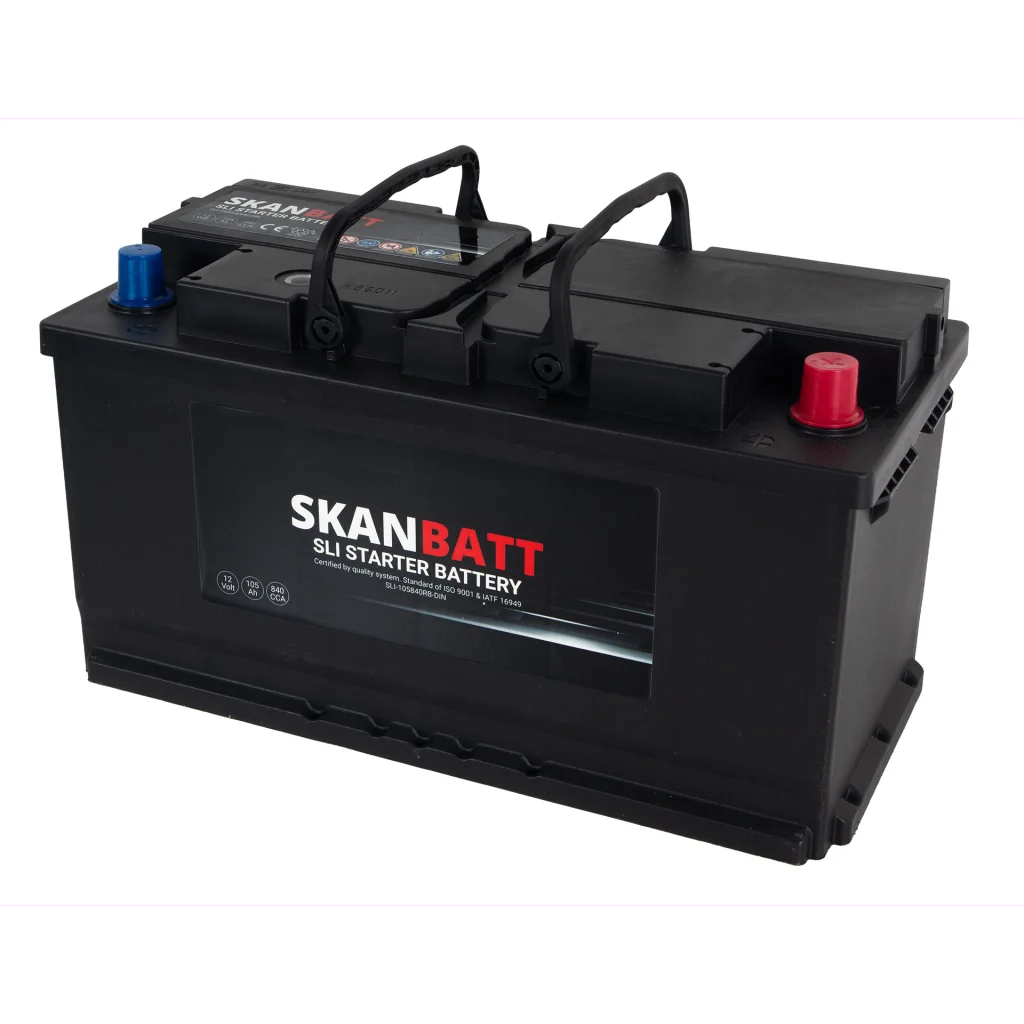 SKANBATT SLI Startbatteri 12V 105AH 840CCA (352x175x190mm) +R