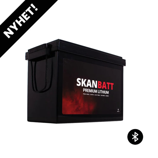 Produktbilde av SKANBATT Premium Lithium - 24V 100Ah 100A BMS - 384x204x268mm - Bluetooth - 8 Års garanti
