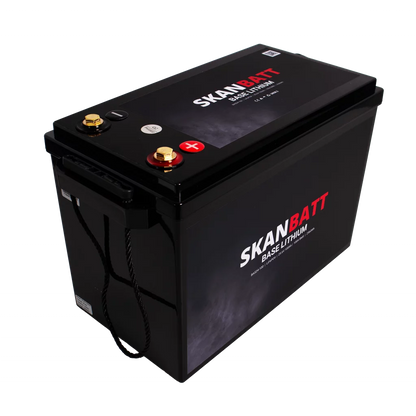 SKANBATT Base Lithium - 24V 100Ah 100A BMS - 385x190x245mm - 3 Års garanti
