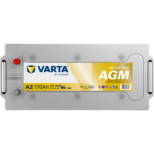VARTA Promotive AGM Batteri 12V 170AH 1000CCA EN (513x223x223mm) +venstre A2