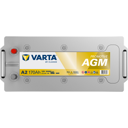 VARTA Promotive AGM Batteri 12V 170AH 1000CCA EN (513x223x223mm) +venstre A2
