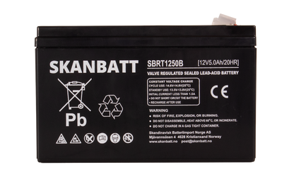 SKANBATT AGM Batteri 12V 5AH (150x50x100mm) F2