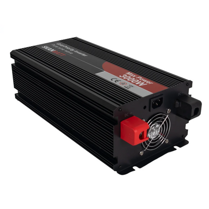 SKANBATT Inverter 12V 3000W Ren Sinus med Nettprioritering, Trådløs Fjernkontroll