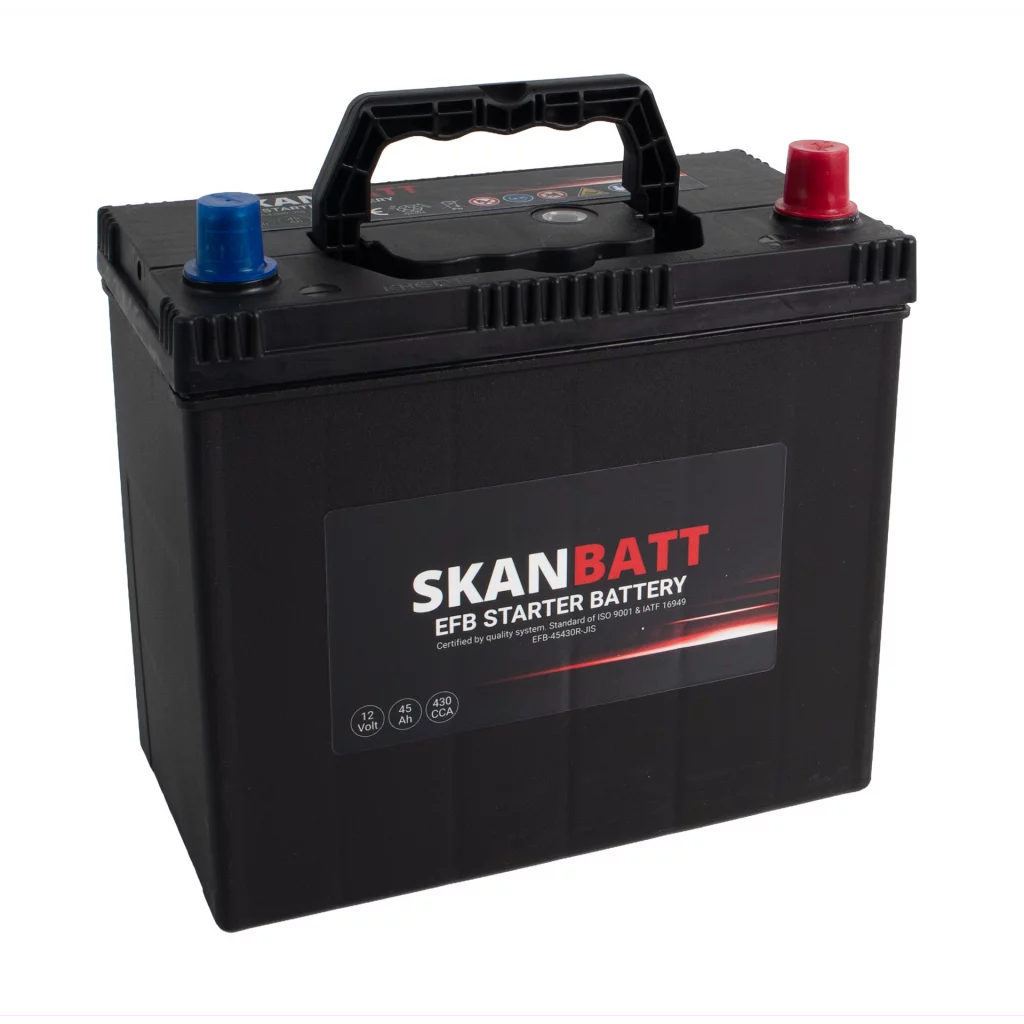 SKANBATT EFB Startbatteri 12V 45AH 430CCA (238x129x223mm) +R