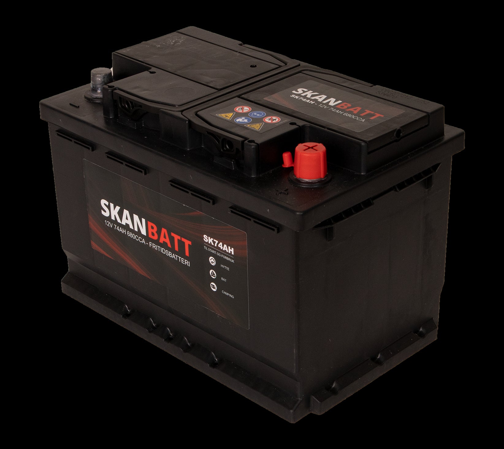 SKANBATT Fritidsbatteri 12V 74AH 680CCA (278x175x190/190mm) +høyre - Image 4