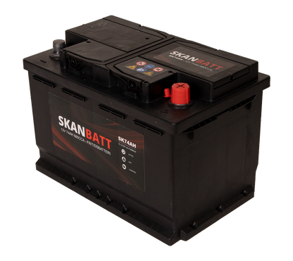 Skanbatt Fritidsbatteri 12V 74Ah 680Cca +Høyre label detail