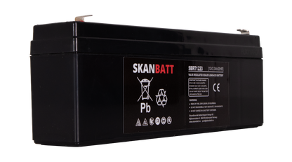 SKANBATT AGM Batteri 12V 2,3AH (178x35x61mm) F1