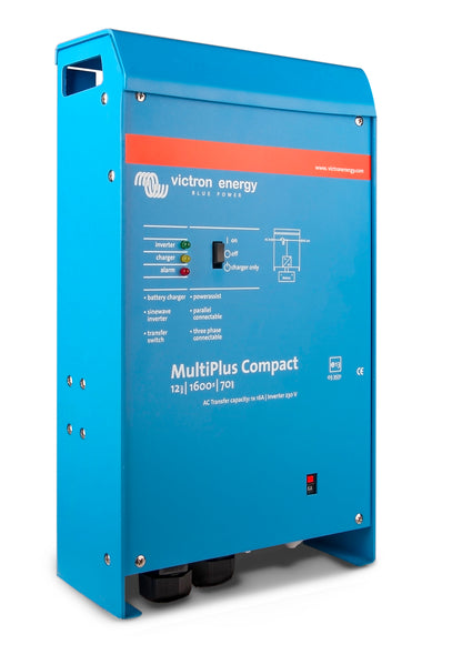 Victron Multiplus C12/1600/70 Kombi Inverter Og Lader shown in angle view