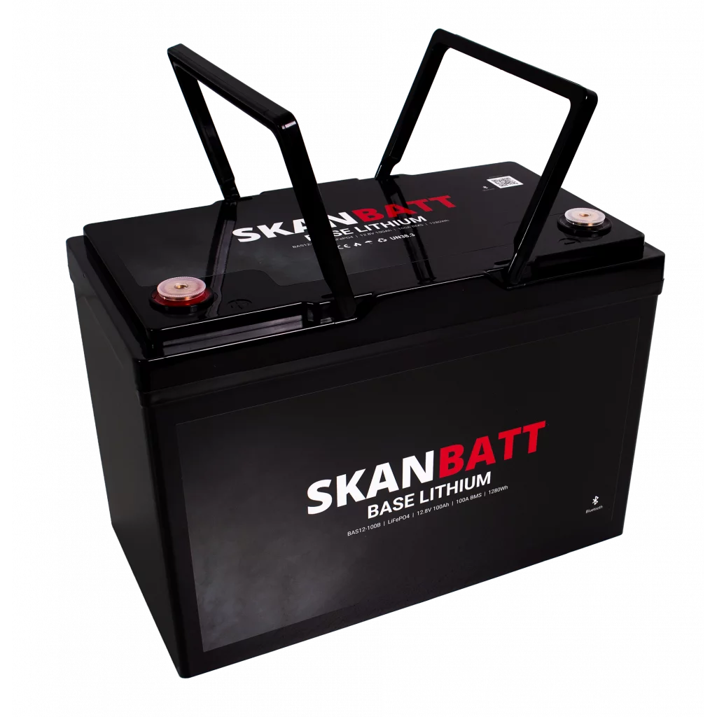 Produktbilde 5 av SKANBATT Base Lithium - 12V 100Ah 100A BMS - 307x169x208mm - Bluetooth - 3 Års garanti