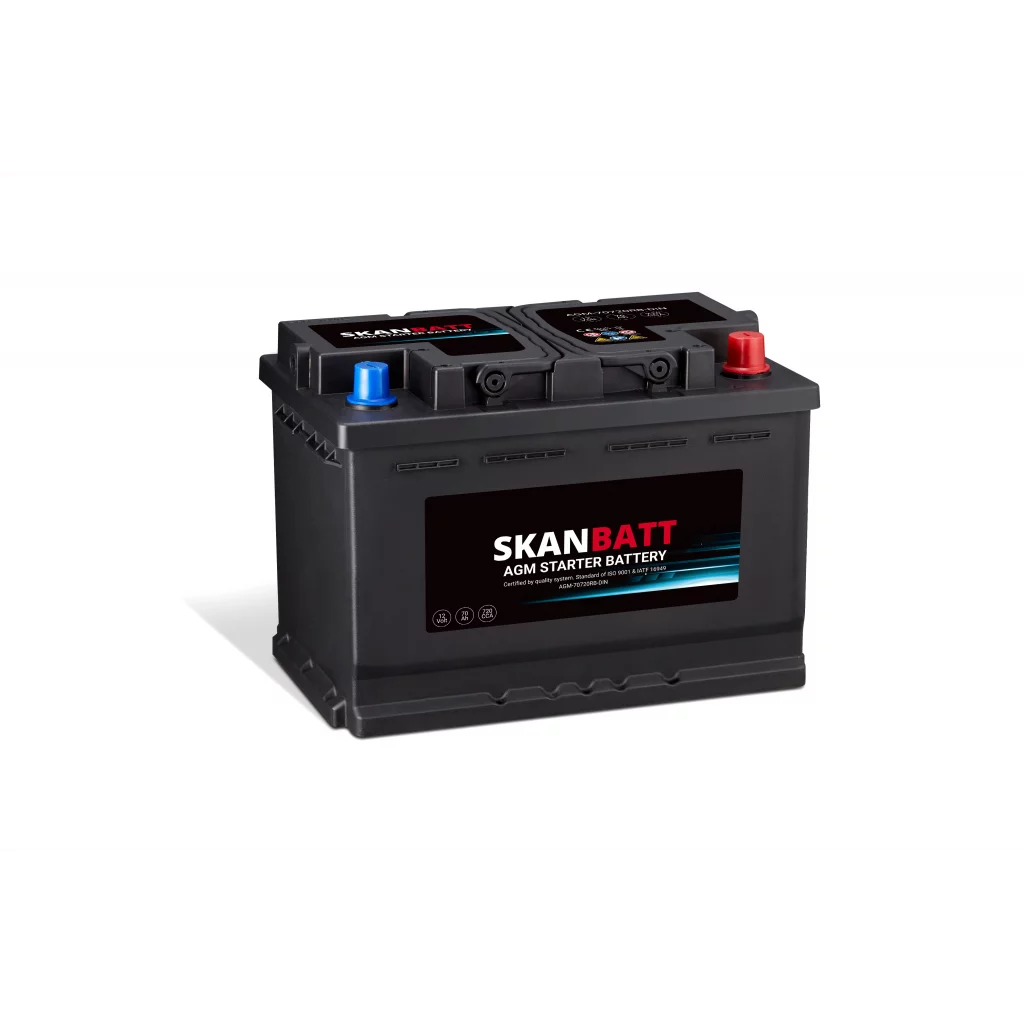 SKANBATT AGM Startbatteri 12V 70AH 720CCA +R shown in product view