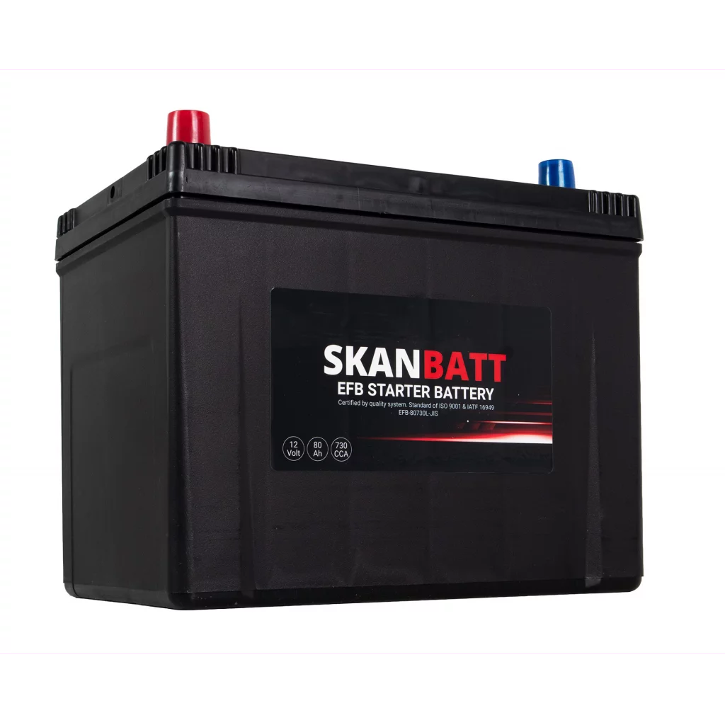 SKANBATT EFB Startbatteri 12V 80AH 730CCA (260x17x225mm) +L