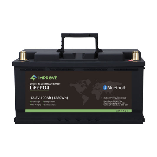 IMPROVE Lithium Batteri 12V 100Ah (LiFePO4) BMS 100A - BLUETOOTH - Image 1