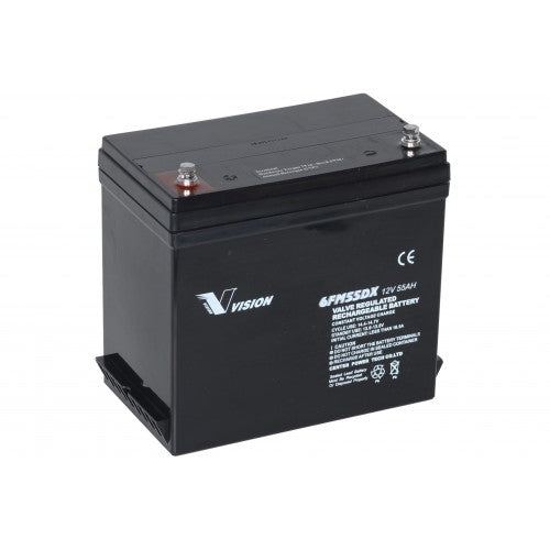 VISION AGM Batteri 12V 55Ah (229x138x213mm) - Image 1