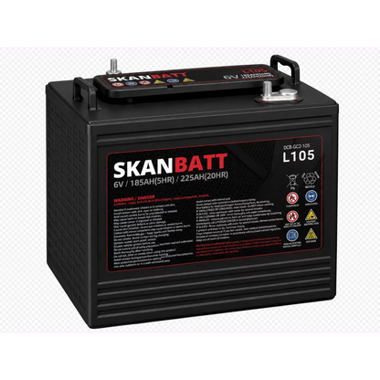 SKANBATT L105 Deep Cycle Batteri 6V 225Ah (264x181x276mm)