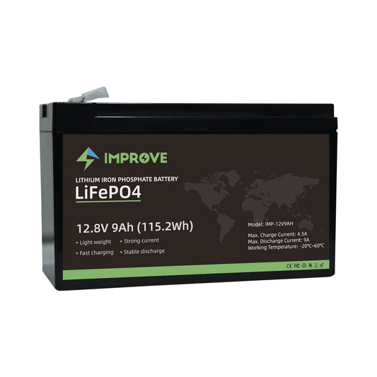 IMPROVE Lithium Batteri 12V 9Ah (LiFePO4) BMS 9A - Image 2