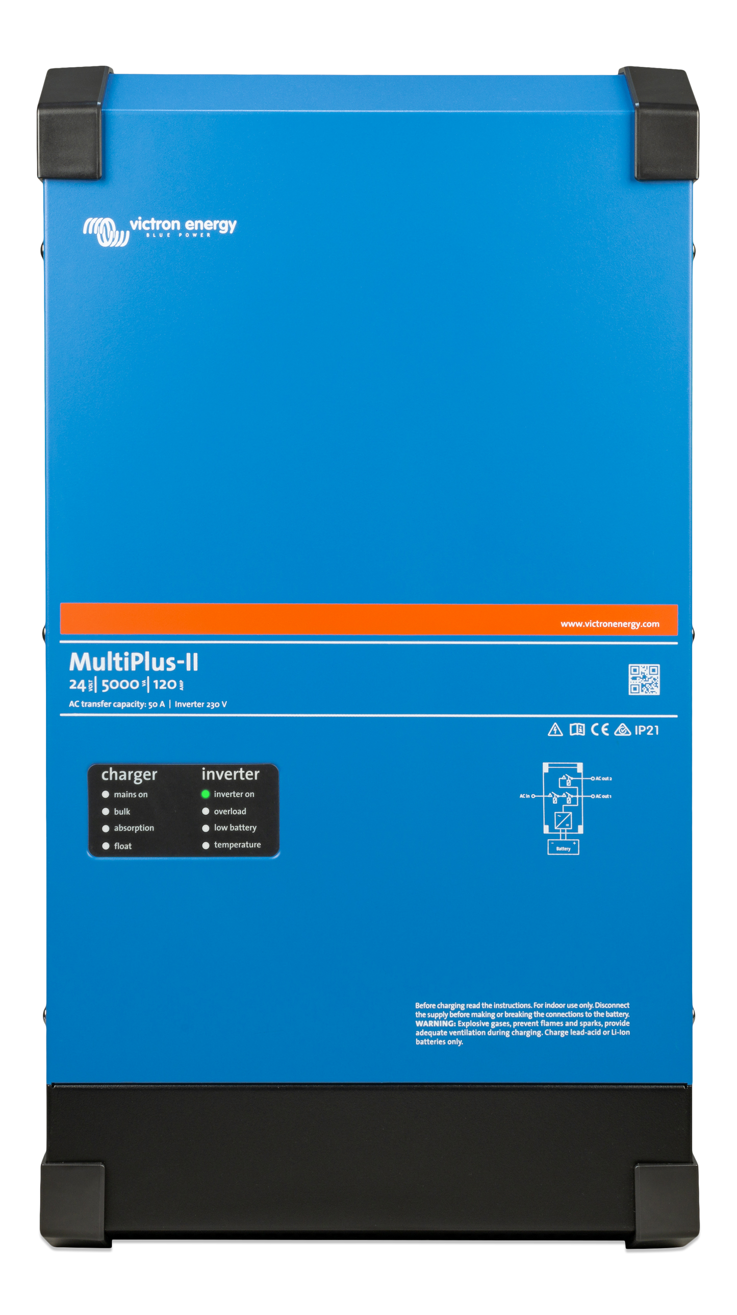 VICTRON Multiplus-II C12/5000/220-50 kombi inverter og lader shown in product view