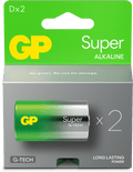 GP Super Alkaline D-batteri, 13A/LR20, 2-pack