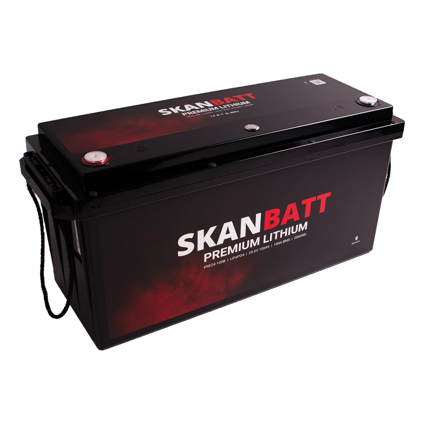 SKANBATT Premium Lithium - 24V 100Ah 100A BMS - 502x186x242mm - Bluetooth - Heat - 8 Års garanti