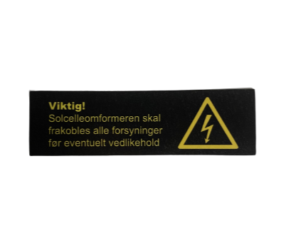Skilt - Solcelleomformer (Folie) shown in product view