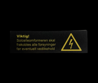 Skilt - Solcelleomformer (folie) - Image 1