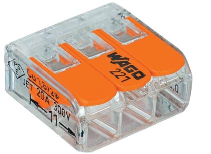 Wago 3-pol rekkeklemme med fjær - Image 1