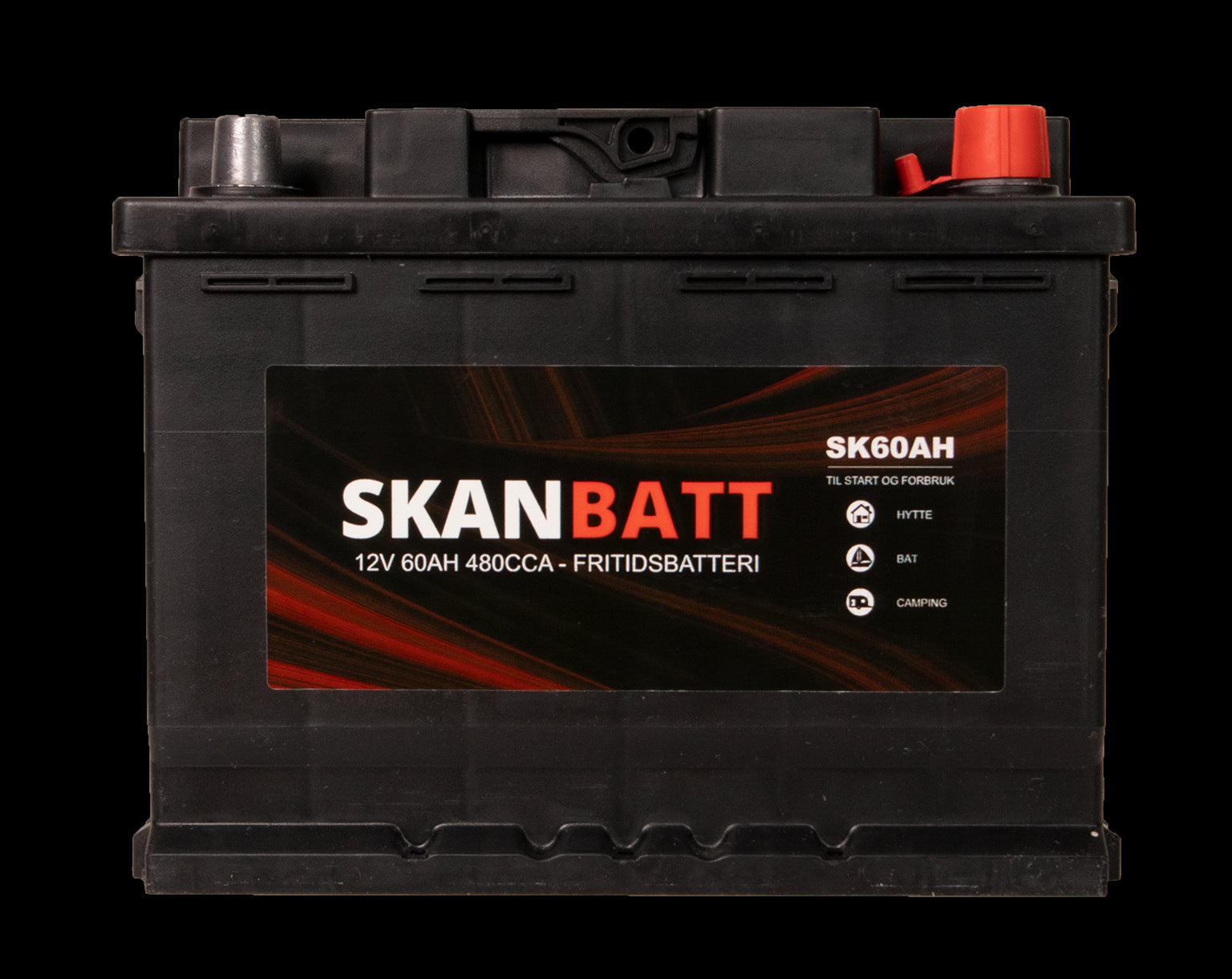 SKANBATT Fritidsbatteri 12V 60AH 480CCA (242x175x190/190mm) +høyre - Image 5