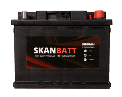 Skanbatt Fritidsbatteri 12V 60Ah 480Cca +Høyre shown in product view image 2