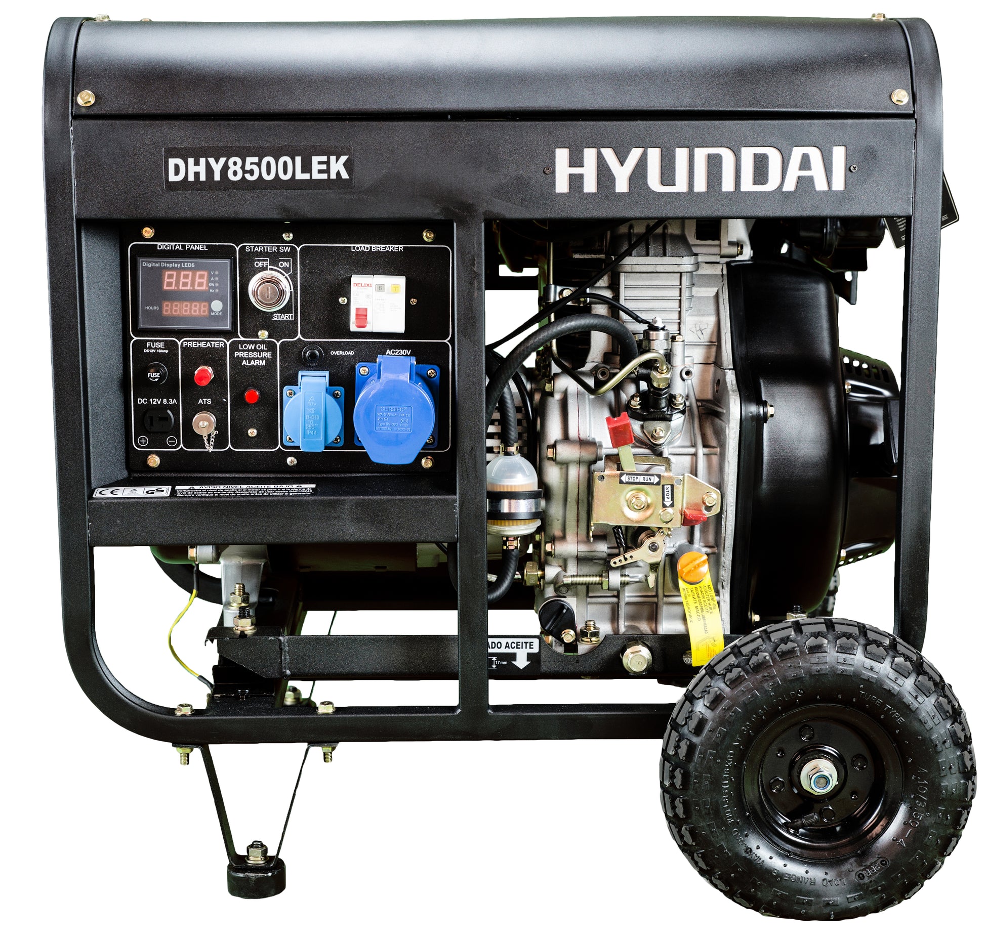 HYUNDAI DHY8500LEK Strømaggregat 6500W - Elektrisk start - Diesel - Image 1
