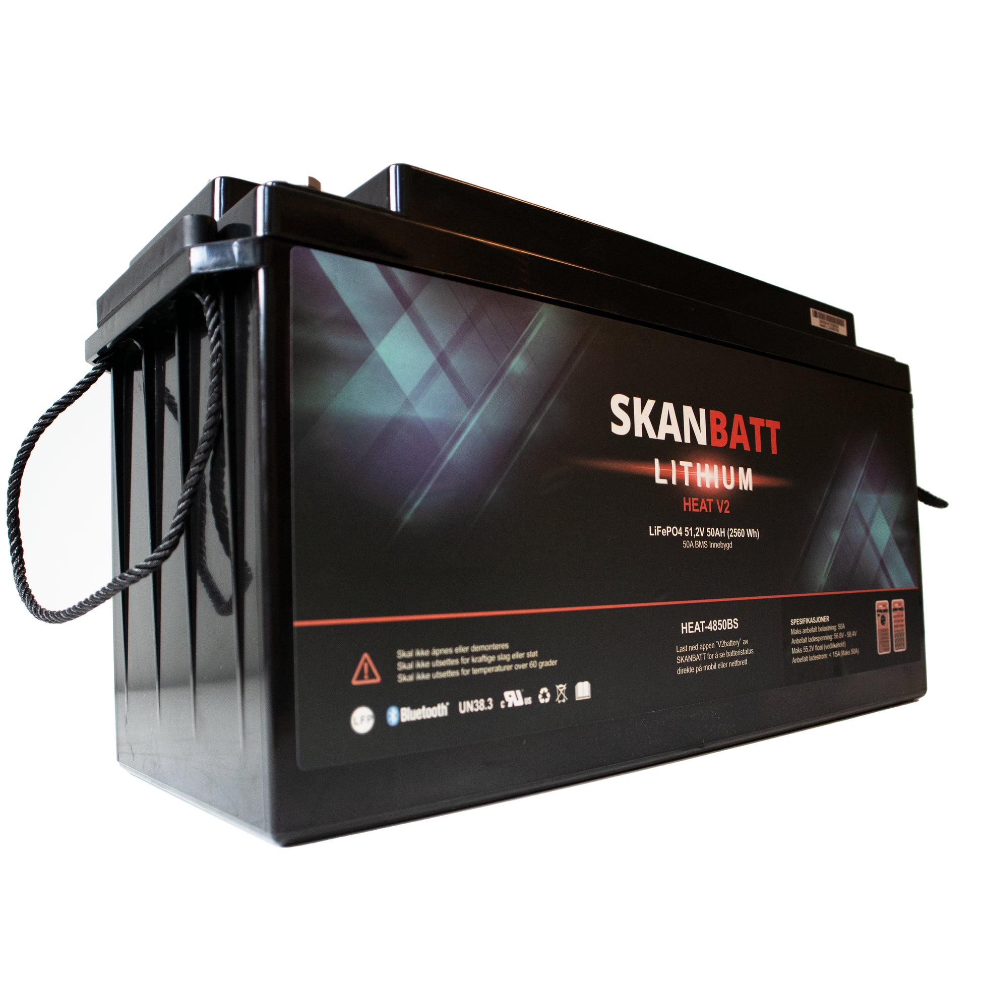 SKANBATT V2 Lithium Batteri 51,2V 50Ah 50A BMS - HEAT - Bluetooth (483x170x240mm) - Image 5