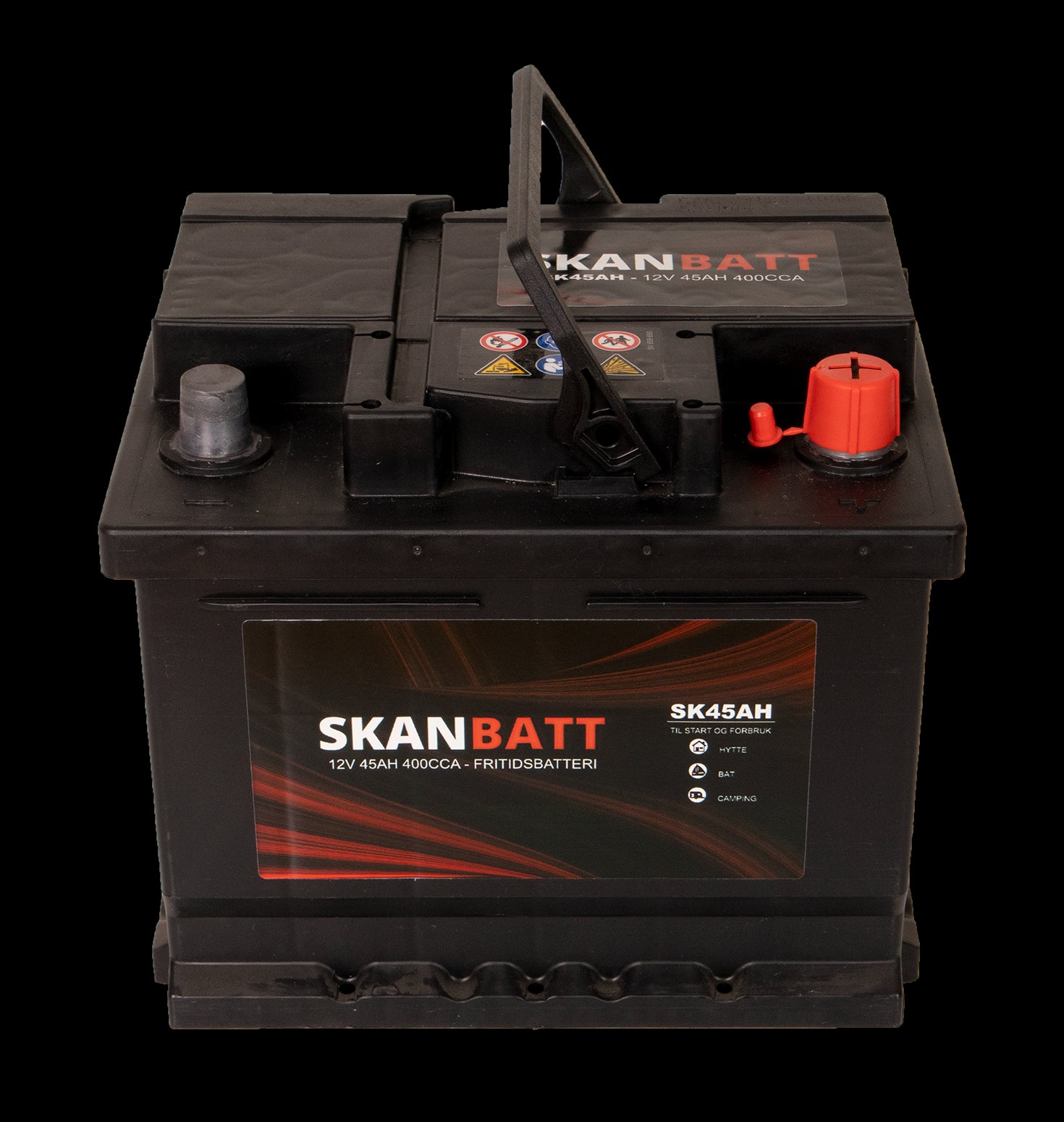 SKANBATT Fritidsbatteri 12V 45AH 400CCA (207x175x175/175mm) +høyre - Image 4