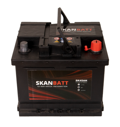 Skanbatt Fritidsbatteri 12V 45Ah 400Cca +Høyre label detail
