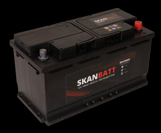 SKANBATT Fritidsbatteri 12V 100AH 780CCA (354x175x190/190mm) +høyre - Image 1