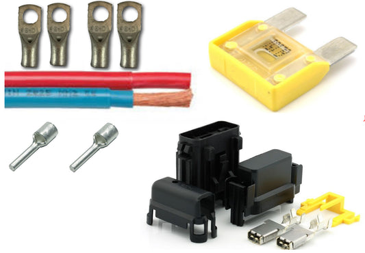 vl230V ladekabelpakke 30A 2m 2x10mm2 40A sikring m holder 1 pr. kanal - Image 1