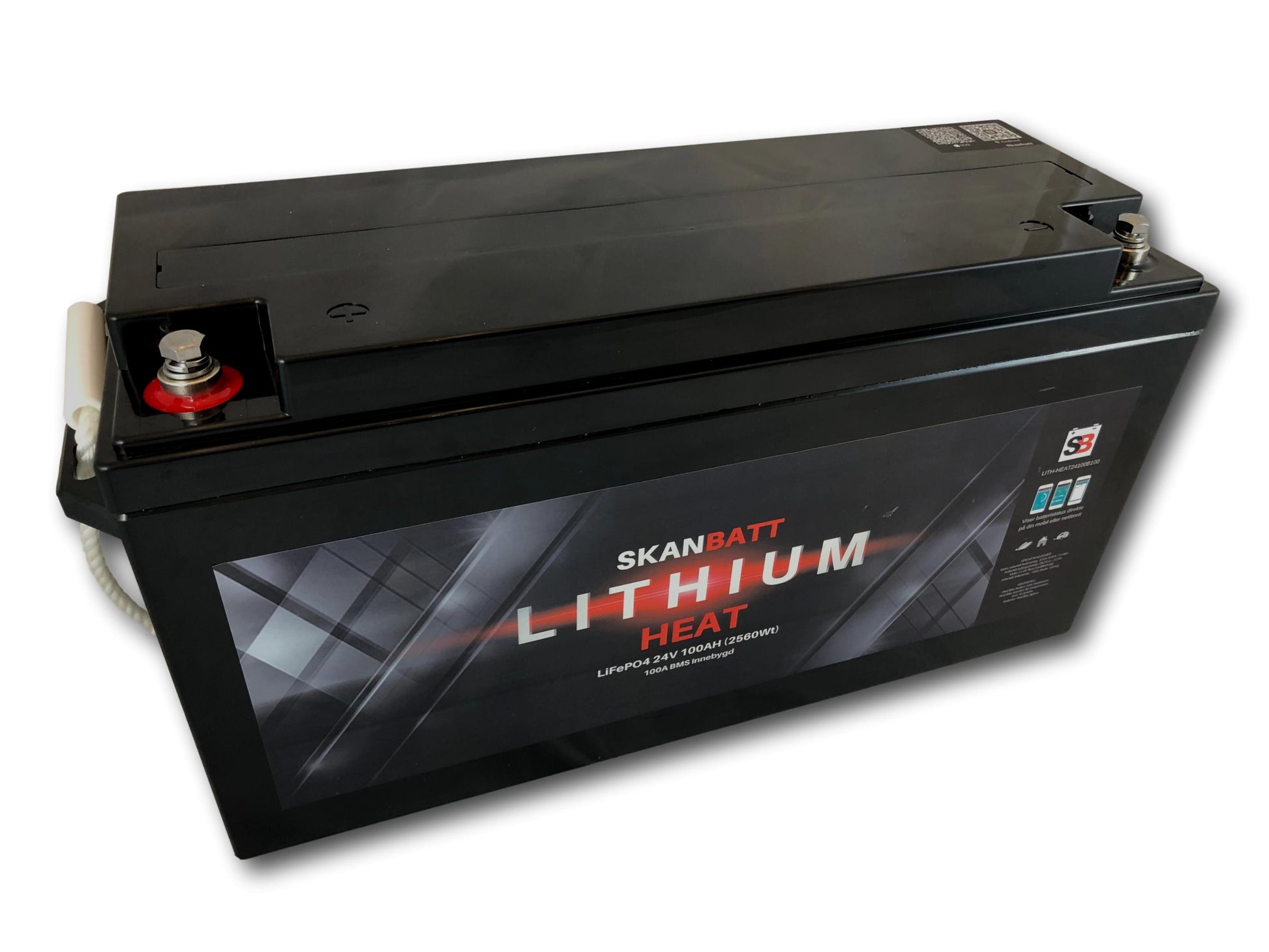 SKANBATT HEAT Lithium Batteri 24V 100AH 100BMS - BLUETOOTH OG VARME - Image 1