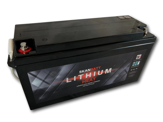 SKANBATT HEAT Lithium Batteri 24V 100AH 100BMS - BLUETOOTH OG VARME - Image 1