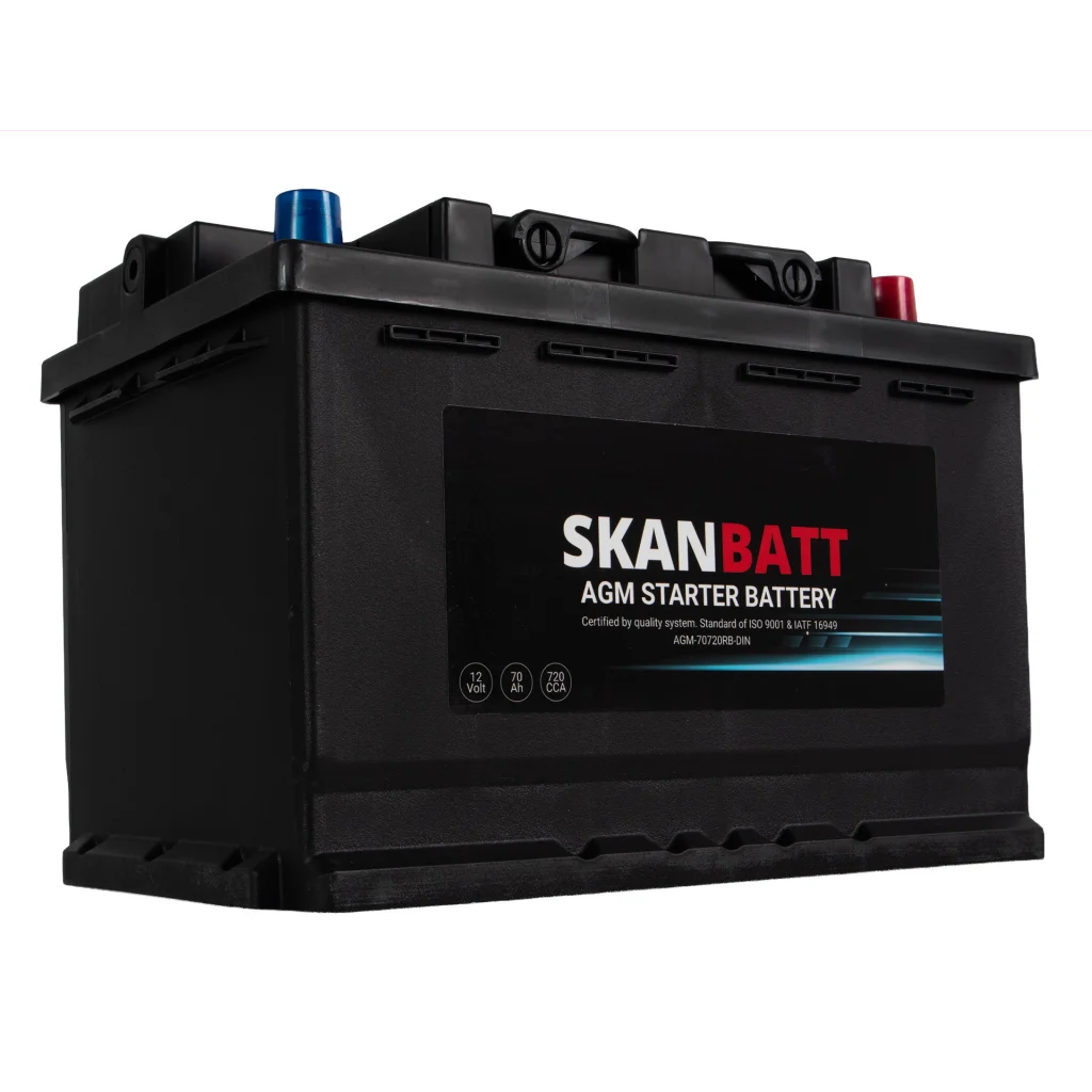 SKANBATT AGM Startbatteri 12V 70AH 720CCA (278x175x190mm) +R