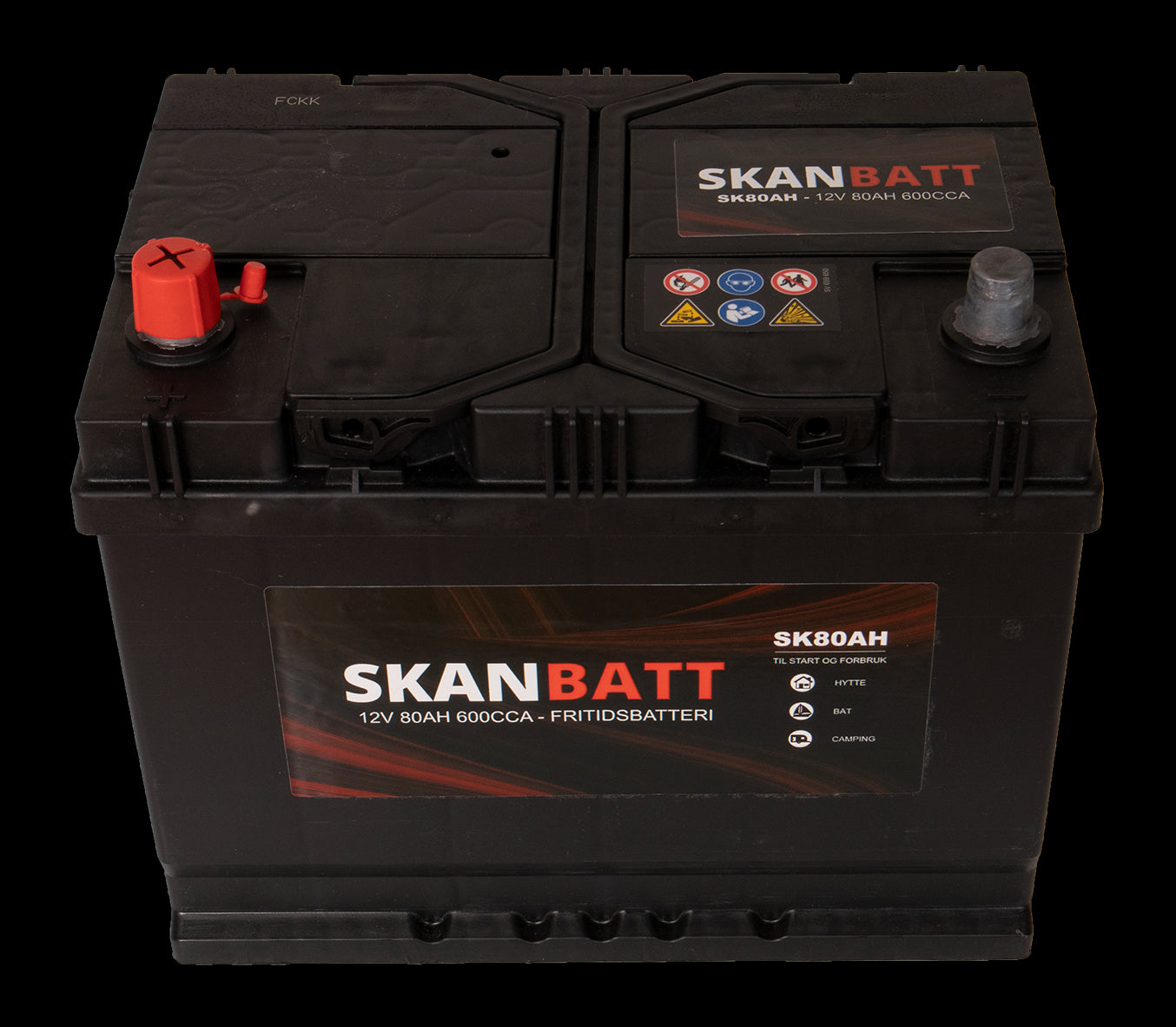 SKANBATT Fritidsbatteri 12V 80AH 600CCA (256x174x205/225mm) +venstre - Image 5