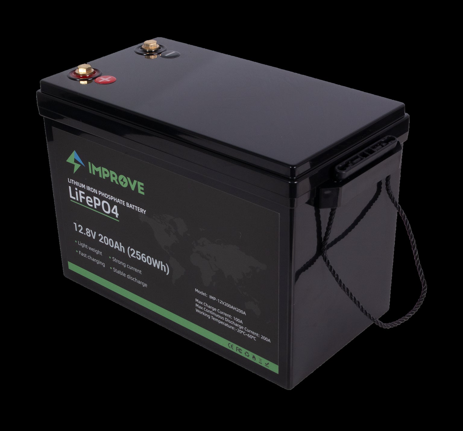 IMPROVE Lithium Batteri 12V 200Ah (LiFePO4) BMS 200A - Image 4