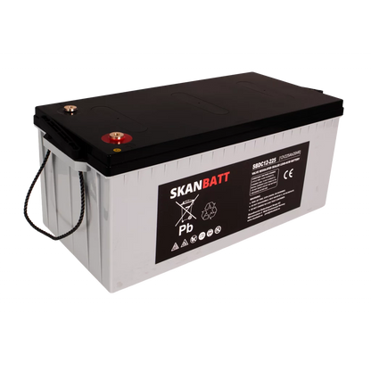 SKANBATT AGM Deep Cycle Batteri 12V 225AH C10 (522x240x219mm) +høyre